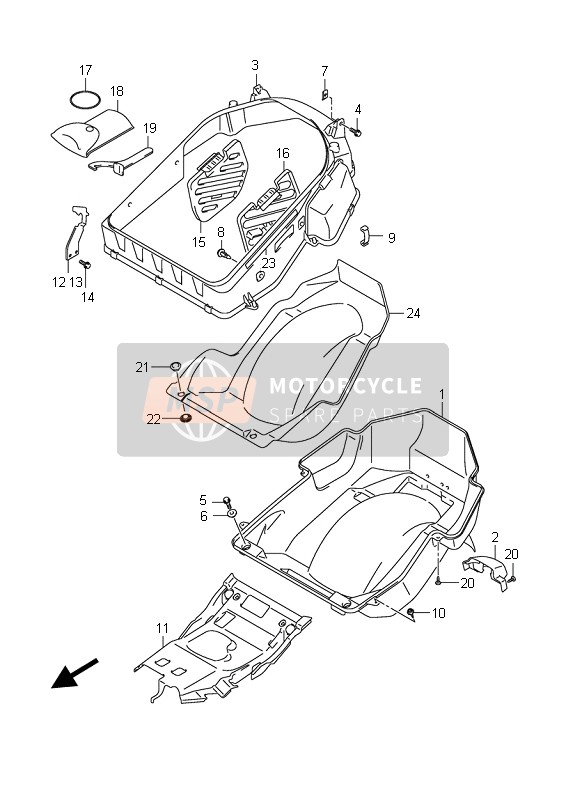 Suzuki AN400(A)(ZA) BURGMAN 2009 Boîte à casque pour un 2009 Suzuki AN400(A)(ZA) BURGMAN